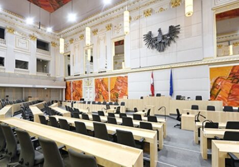 Großer Redoutensaal - Seitlicher Blick auf das Präsidium